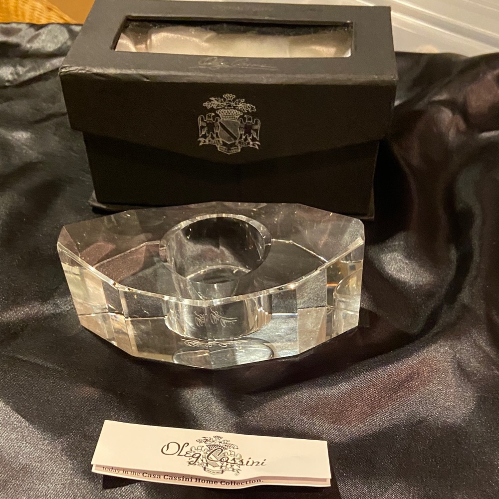 Oleg Cassini Crystal Candle Holder